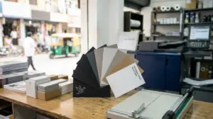 Lowest Visiting Card Print Cost with High Quality at Vintoprintz High-quality visiting card printing at affordable cost in a modern printing shop